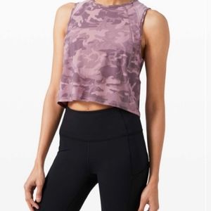 NWT Lululemon Sculpt Cropped Tank Pink Purple Camo